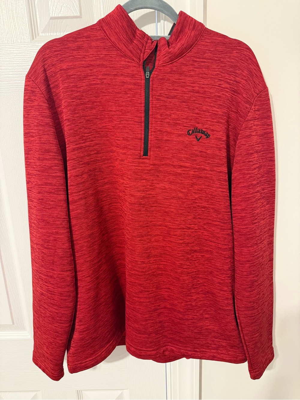 Callaway Red and Black Heathered Golf Pullover